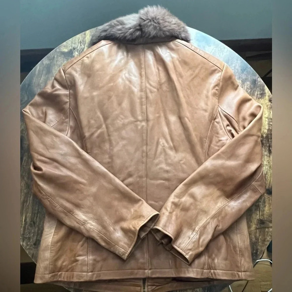 MARVIN RICHARDS | women’s leather & rabbit fur jacket. Size: XL - Picture 9 of 16